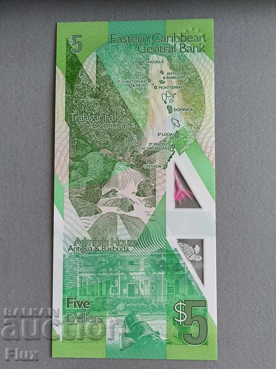 Delivery of Banknote - Eastern Caribbean - 5 Dollars UNC | 2021