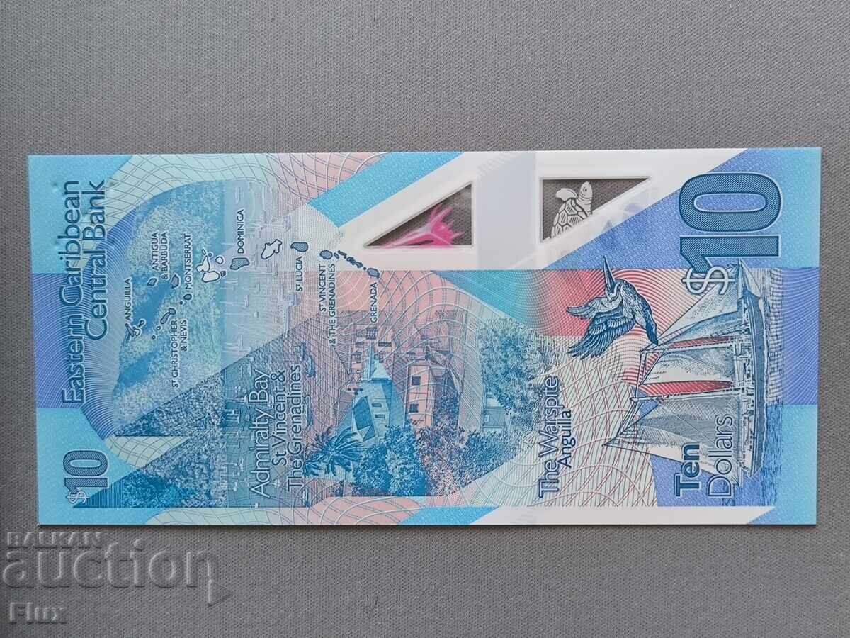 Livrarea Bancnotă - Caraibe de Est - 10 dolari UNC | 2019 Livrarea Bancnotă - Caraibe de Est - 10 dolari UNC | 2019