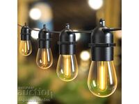 NOU! Ghirlande exterioare de 16m cu 15+1 becuri LED S14, IP65, incasabile
