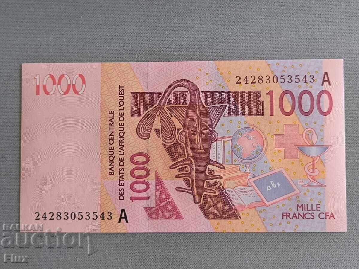 Τραπεζογραμμάτιο - Ακτή Ελεφαντοστού - 1000 φράγκα UNC | 2003