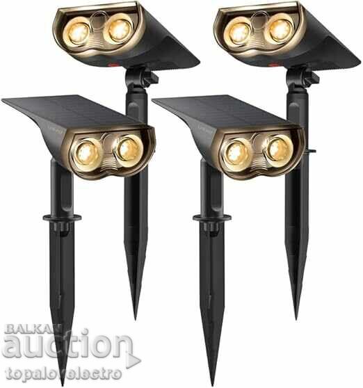 NEW! 4 solar lamps 800 lm, 22LED, 3000K, IP67, 3 modes