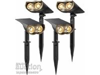 NEW! 4 solar lamps 800 lm, 22LED, 3000K, IP67, 3 modes
