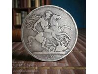 Monedă de argint Marea Britanie - Coroană 1890