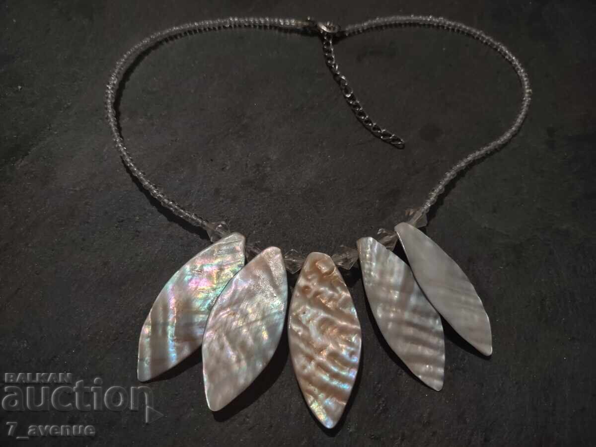 Κολιέ, παλιό κόσμημα, περιδέραιο φυσικό Σεντέφ 70s 3.12.25