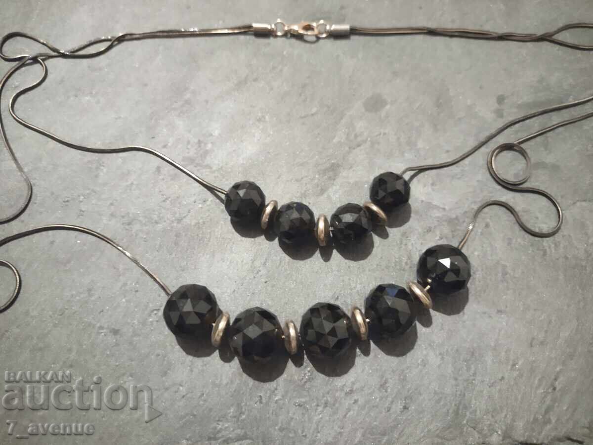 Colier, bijuterie veche, lănțișor pe două rânduri ART 80s 3.12.25 cu preț 69.00 BGN | € 35.28