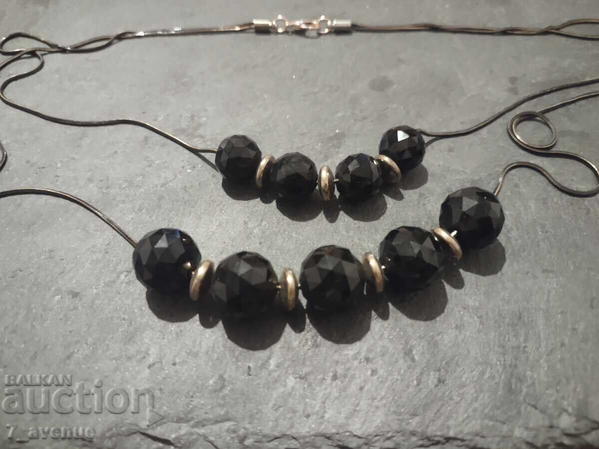 Colier, bijuterie veche, lănțișor pe două rânduri ART 80s 3.12.25