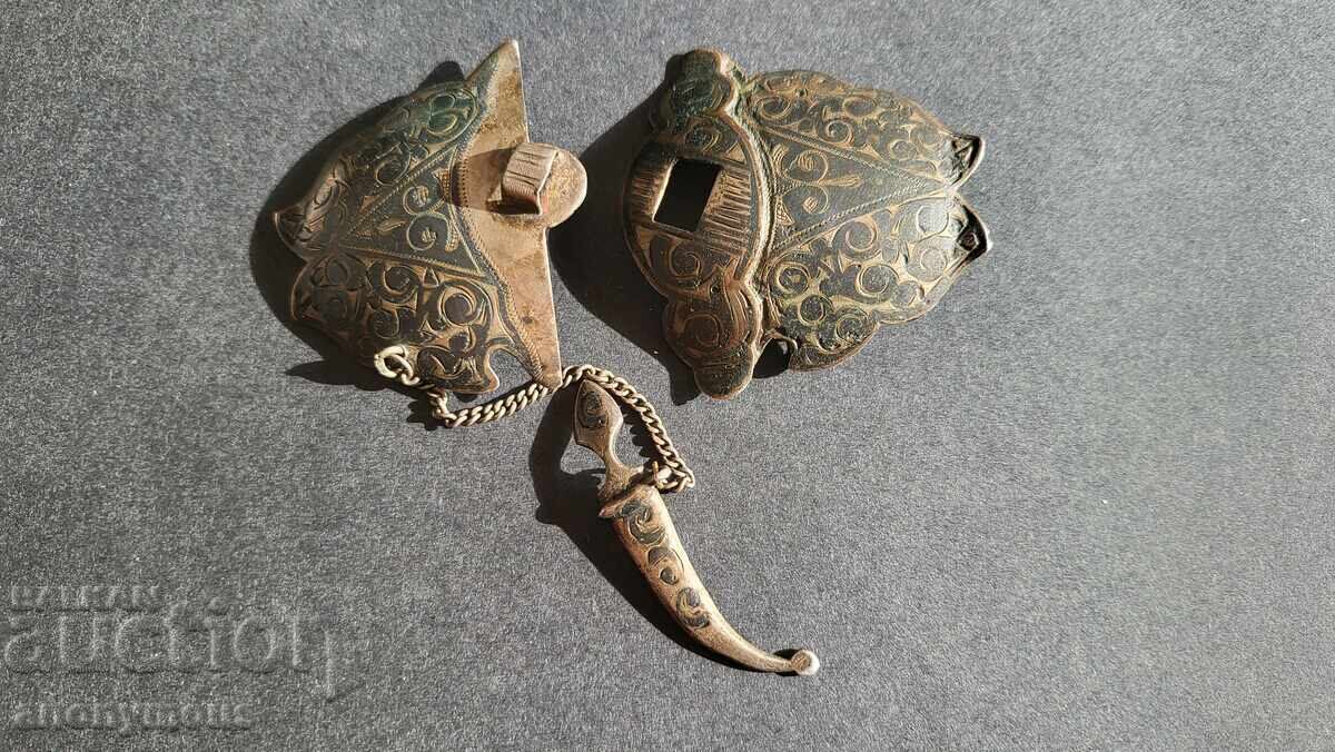 Russian, Kazakh silver niello buckle with imperial markings with price 700.00 BGN | € 357.90