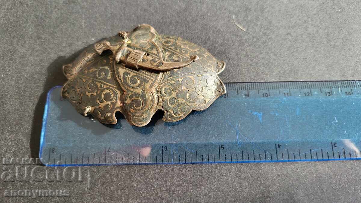 Russian, Kazakh silver niello buckle with imperial markings - 6