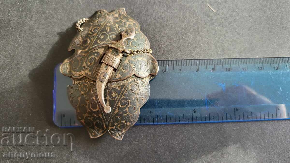 Russian, Kazakh silver niello buckle with imperial markings - 7