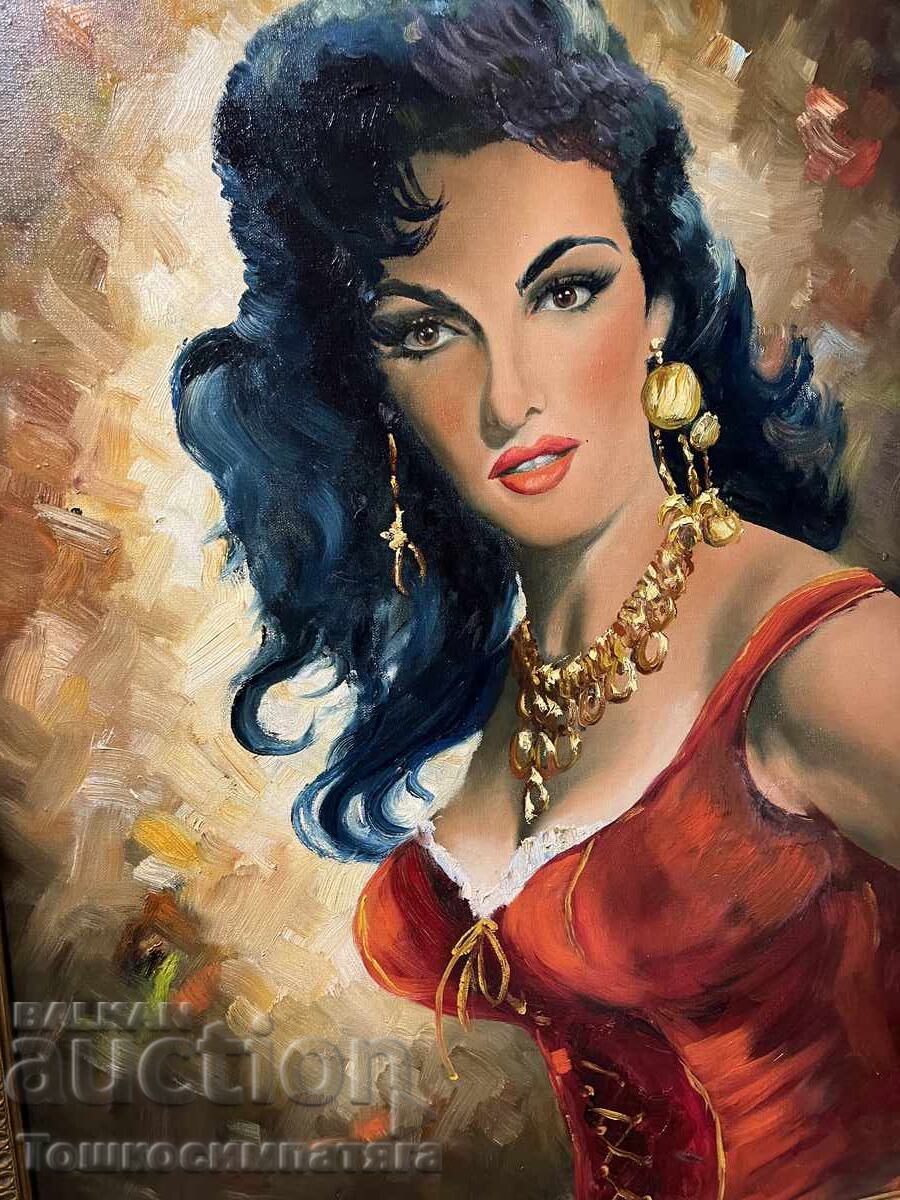 Δημοπρασία Ελαιογραφία σε καμβά - "Ισπανίδα"