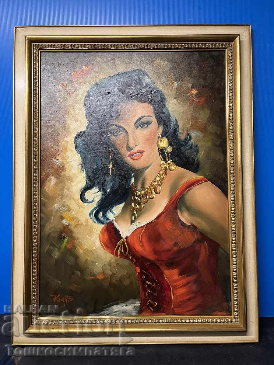 Ελαιογραφία σε καμβά - "Ισπανίδα" - 7