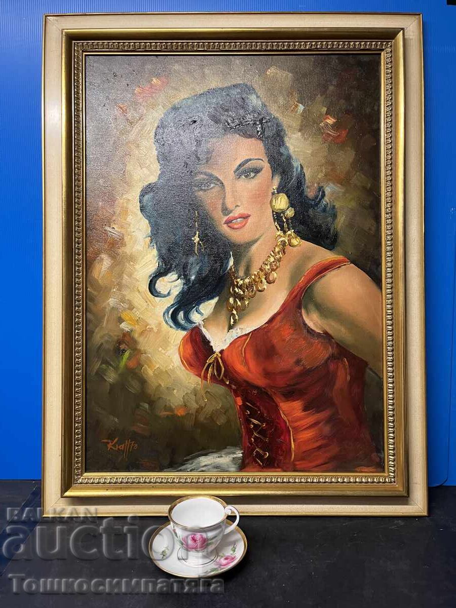 Ελαιογραφία σε καμβά - "Ισπανίδα"