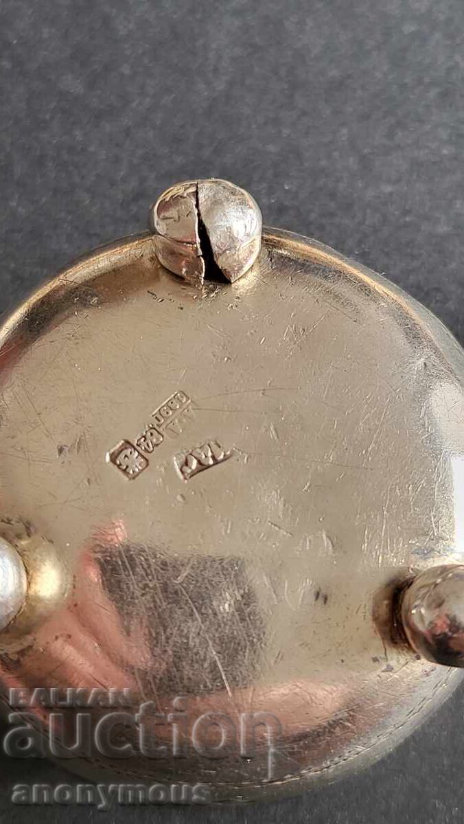 Ρωσική, αυτοκρατορική ασημένια αλατιέρα, πολλές σημάνσεις με τιμή 300.00 BGN | € 153.39