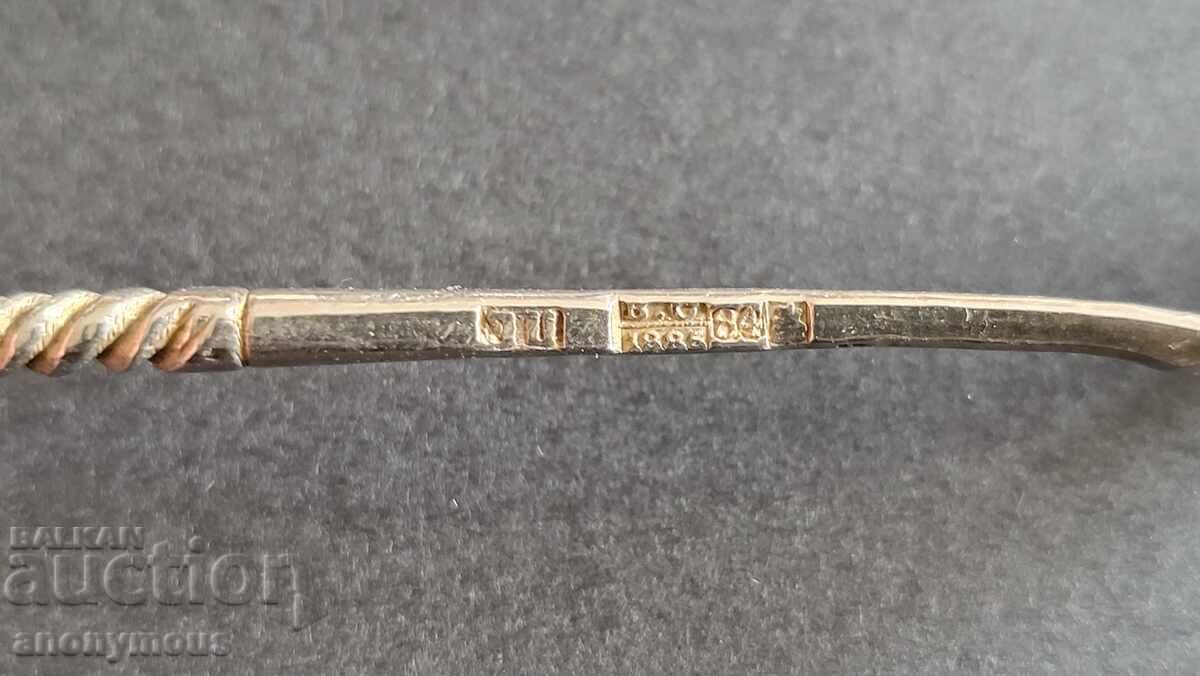 Παράδοση Ρωσικό, αυτοκρατορικό τσαρικό ασημένιο κουταλάκι με πολλαπλές σημάνσεις Παράδοση Ρωσικό, αυτοκρατορικό τσαρικό ασημένιο κουταλάκι με πολλαπλές σημάνσεις