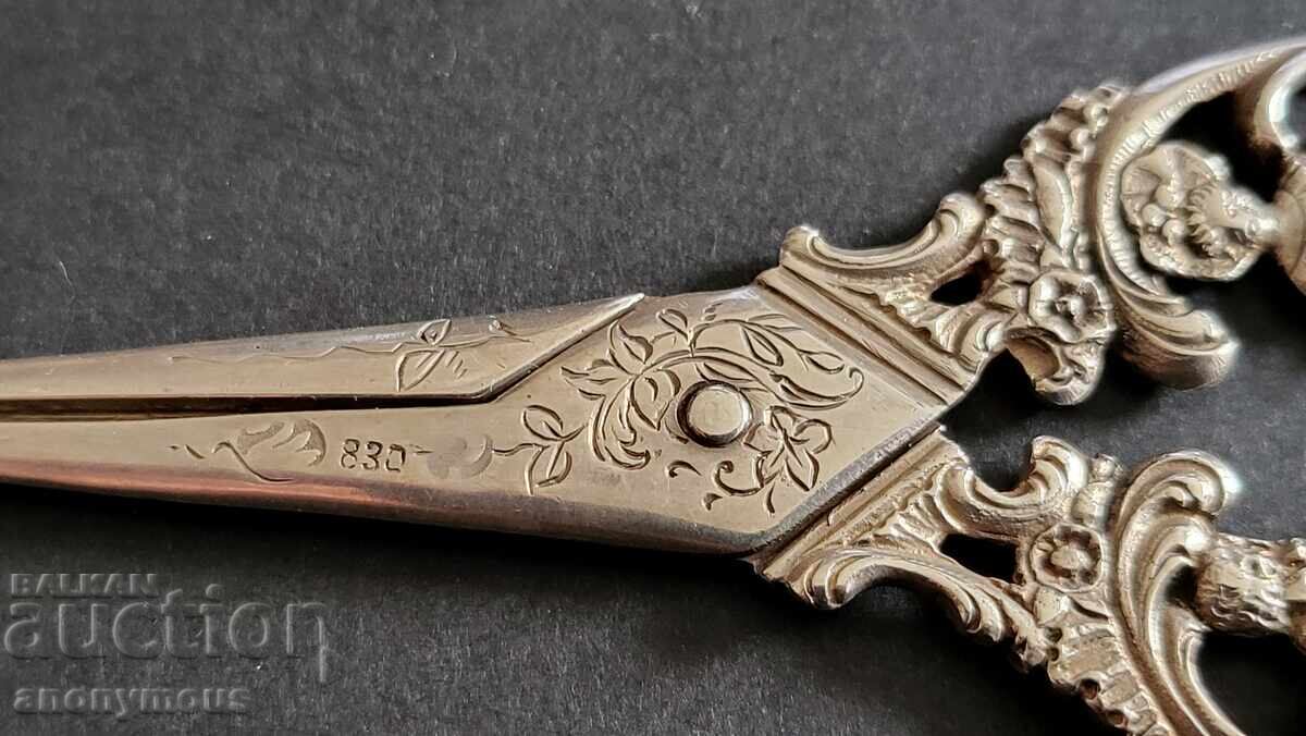 Delivery of Swedish beautiful scissors silver with markings Delivery of Swedish beautiful scissors silver with markings