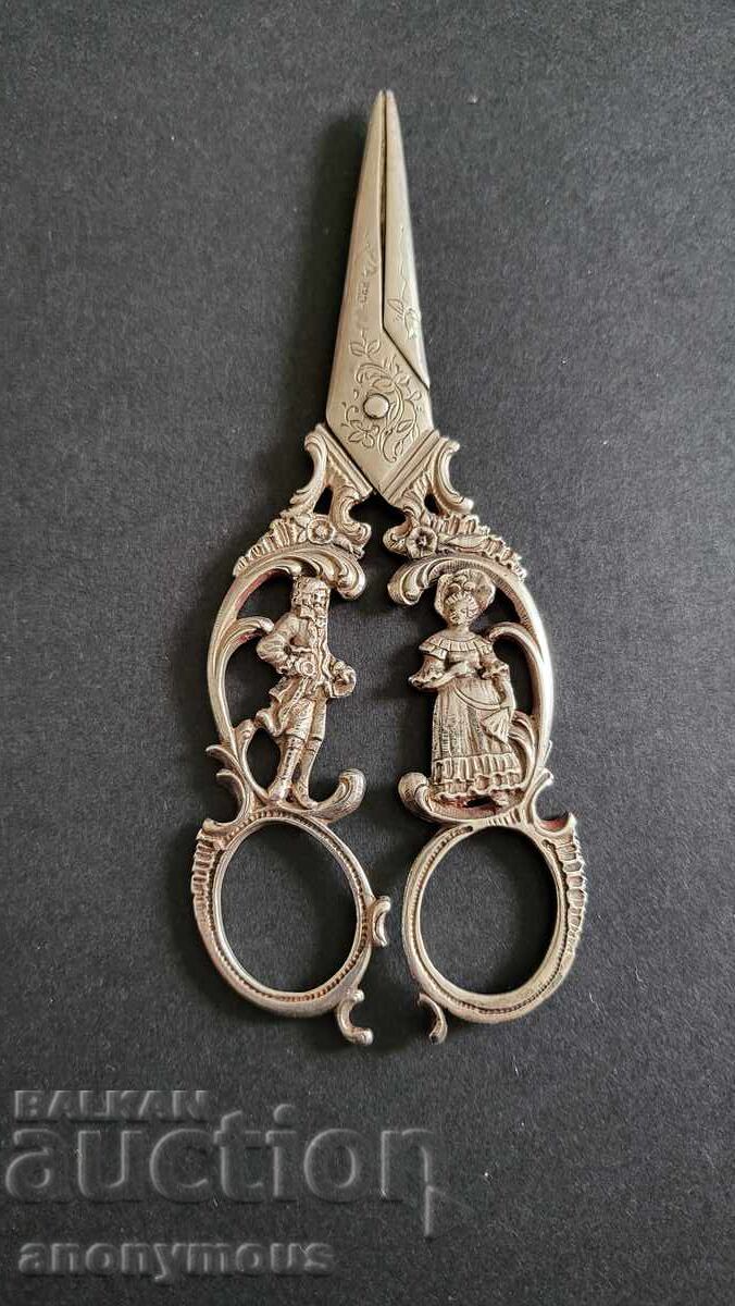 Swedish beautiful scissors silver with markings Swedish beautiful scissors silver with markings