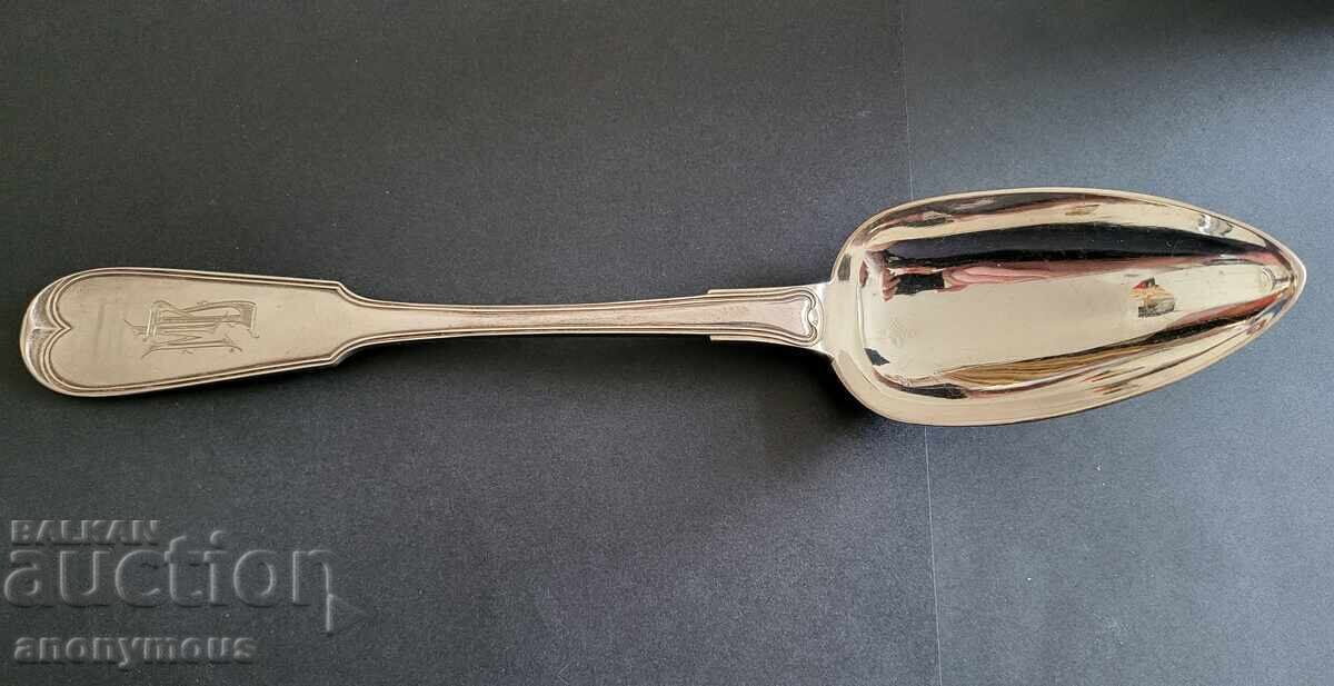 Lingură de servire rusească, imperială, țaristă din argint, 1857