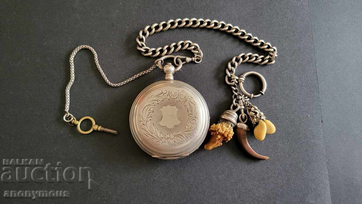 Ceas de buzunar rusesc imperial țarist din argint Ceas de buzunar rusesc imperial țarist din argint