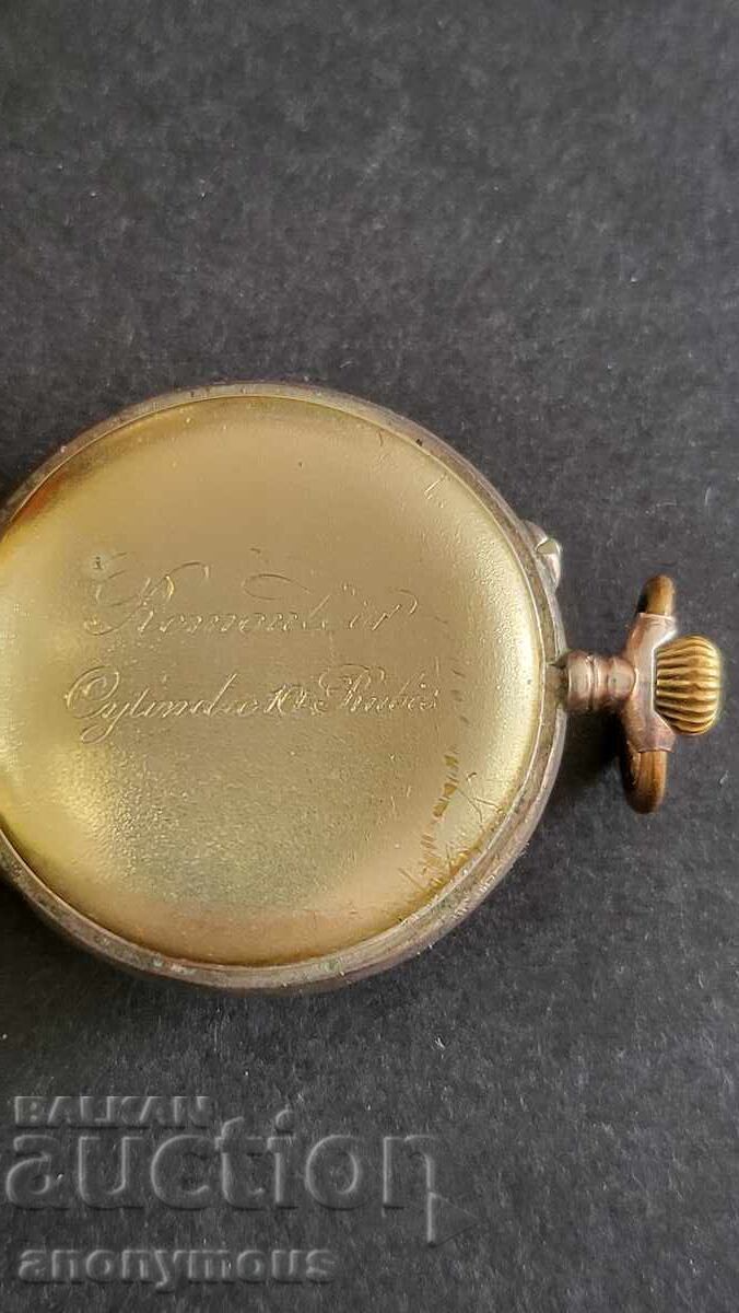 Доставка на Стар сребърен джобен часовник Швейцария с кутия