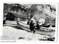 SMALL OLD PHOTO MILITARY VARNA WINTER EXCURSION ON THE QUAY E652