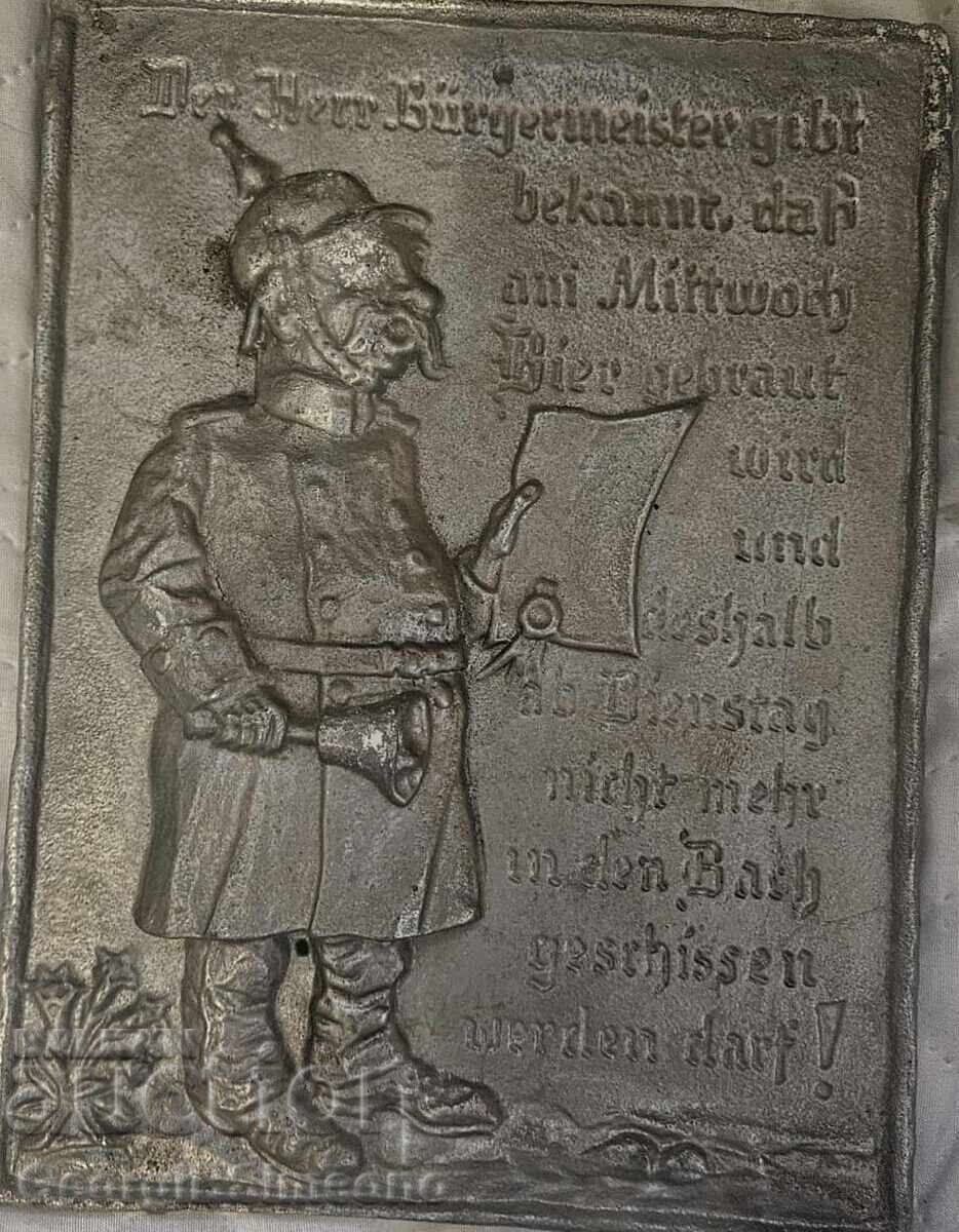 Παλιά Γερμανική Ταμπέλα Α' Παγκοσμίου Πολέμου, Χιουμοριστική