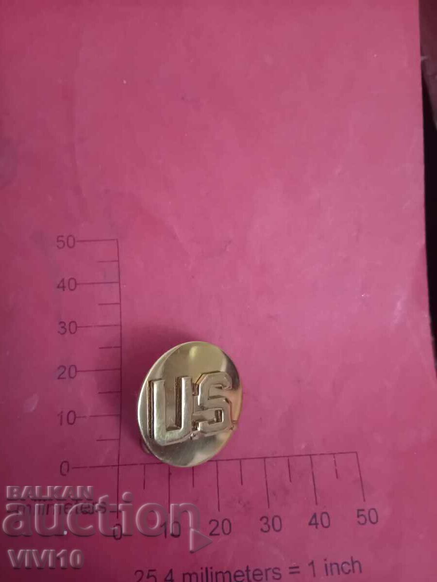 Military badge, pin, Gold plating, America