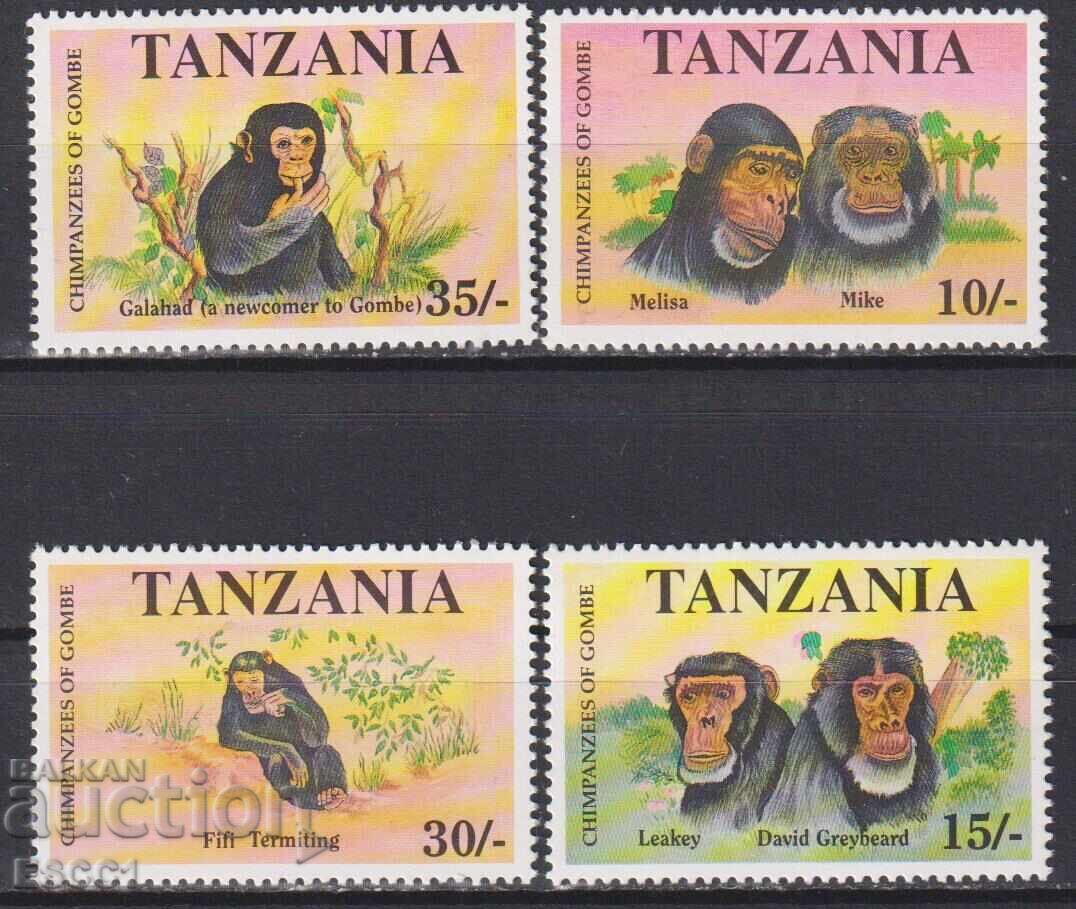 Καθαρές σφραγίδες Fauna Monkeys 1992 από Τανζανία Καθαρές σφραγίδες Fauna Monkeys 1992 από Τανζανία