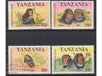 Καθαρές σφραγίδες Fauna Monkeys 1992 από Τανζανία
