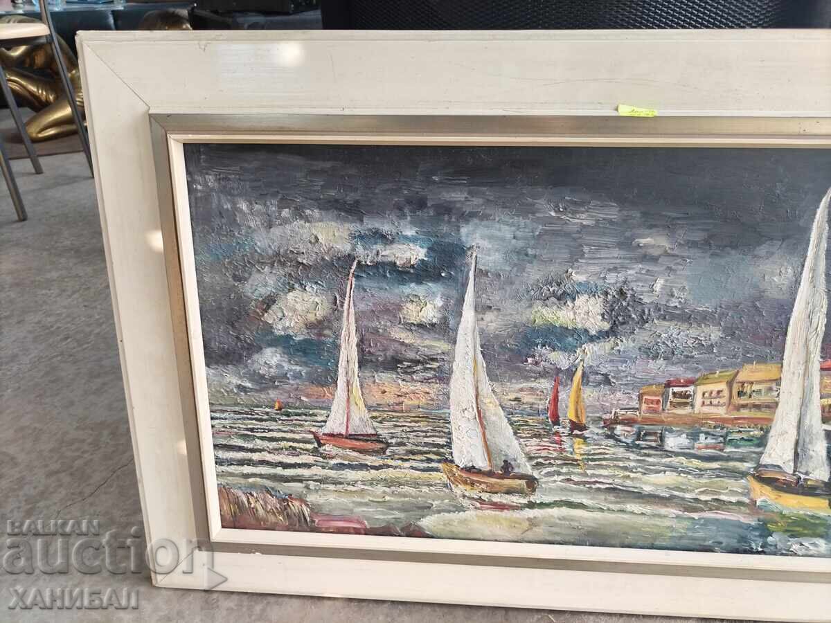 SEASCAPE PAINTING OIL PAINT ON CANVAS 97 / 57 with price 220.00 BGN | € 112.48 SEASCAPE PAINTING OIL PAINT ON CANVAS 97 / 57 with price 220.00 BGN | € 112.48
