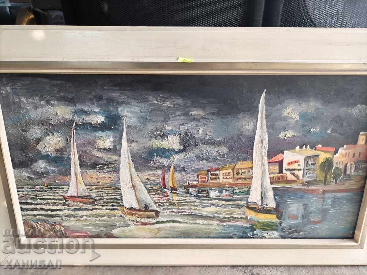 Licitație TABLOU PEISAJ MARIN ULEI PE PÂNZĂ 97 / 57