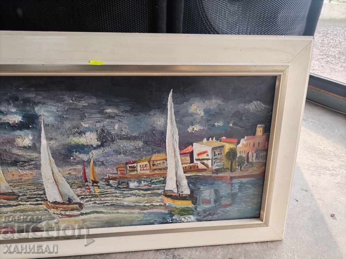 Delivery of SEASCAPE PAINTING OIL PAINT ON CANVAS 97 / 57 Delivery of SEASCAPE PAINTING OIL PAINT ON CANVAS 97 / 57