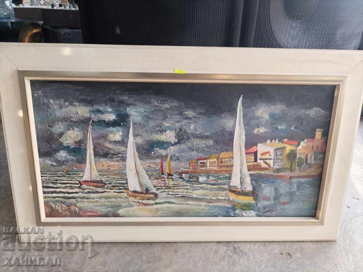 SEASCAPE PAINTING OIL PAINT ON CANVAS 97 / 57 SEASCAPE PAINTING OIL PAINT ON CANVAS 97 / 57