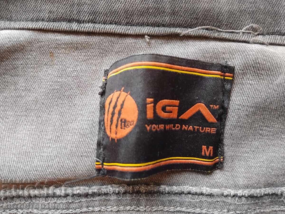 Auction  IGA brand denim jacket, faded look, and ICO patch