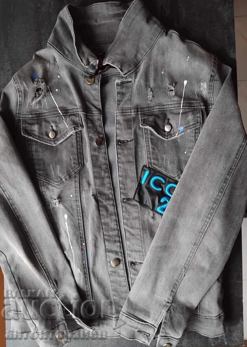 Delivery of IGA brand denim jacket, faded look, and ICO patch
