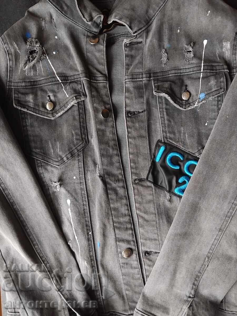 IGA brand denim jacket, faded look, and ICO patch - 5