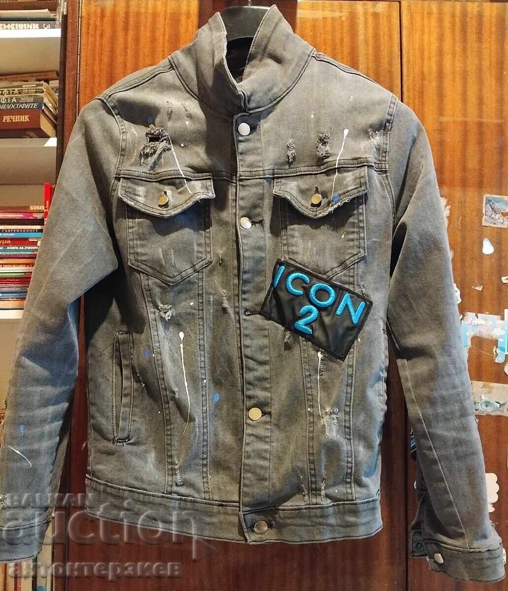 IGA brand denim jacket, faded look, and ICO patch