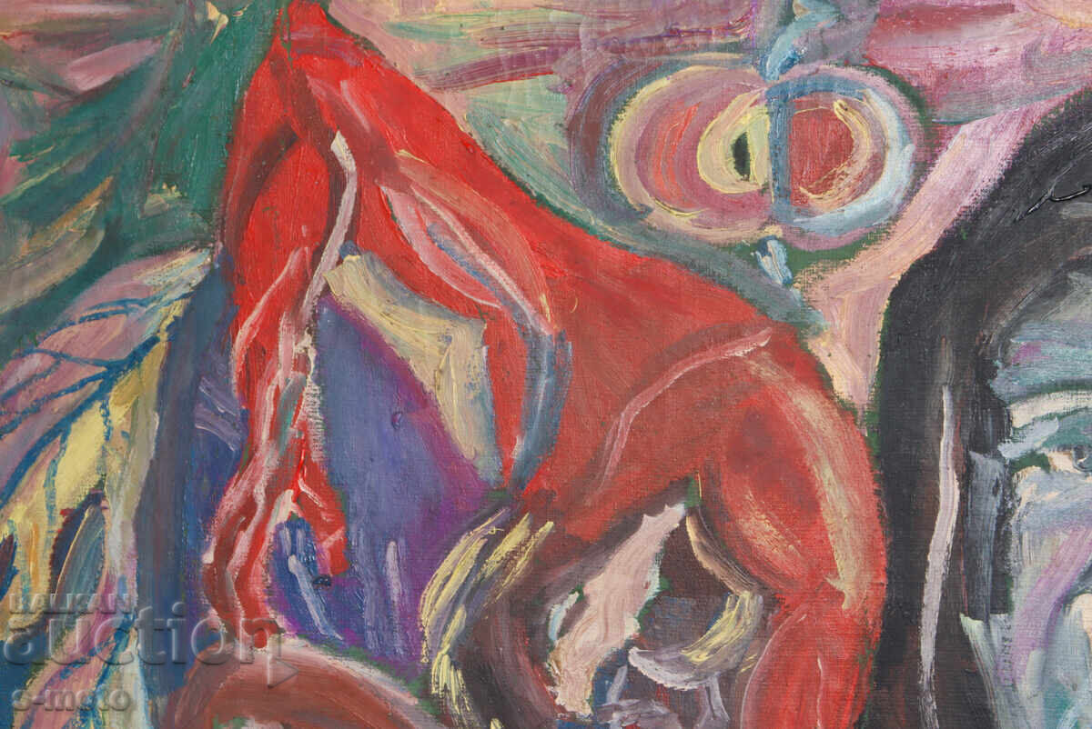 Pictură abstractă în ulei compoziție figurativă - 7