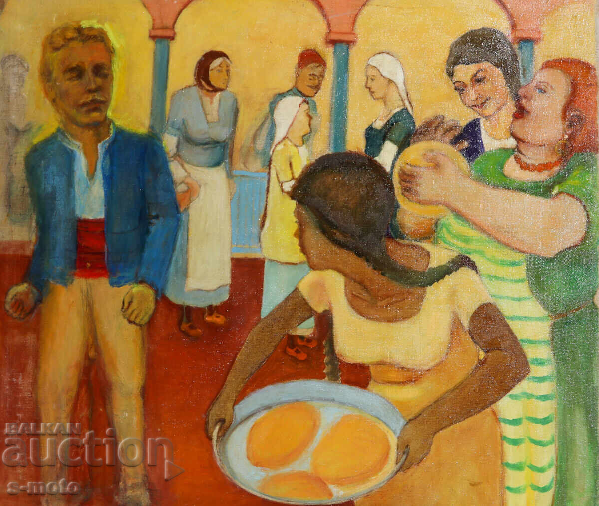 Abstract oil painting, figurative composition Abstract oil painting, figurative composition