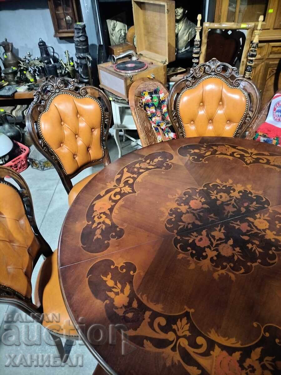 BEAUTIFUL TABLE WITH SIX BAROQUE CHAIRS - 7