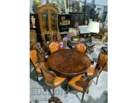 MASĂ FOARTE FRUMOASĂ CU ȘASE SCAUNE BAROC