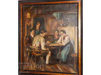 Oil painting, figurative composition