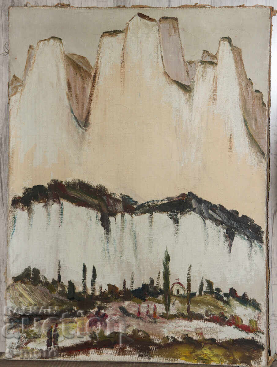 Old oil painting mountain landscape with price 800.00 BGN | € 409.03