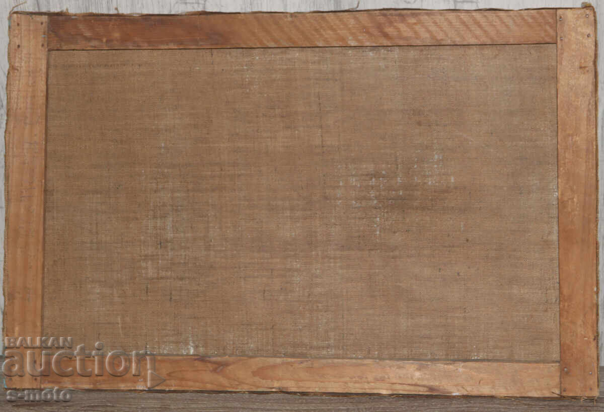 Παλαιό ελαιογραφία δασικού τοπίου - 7