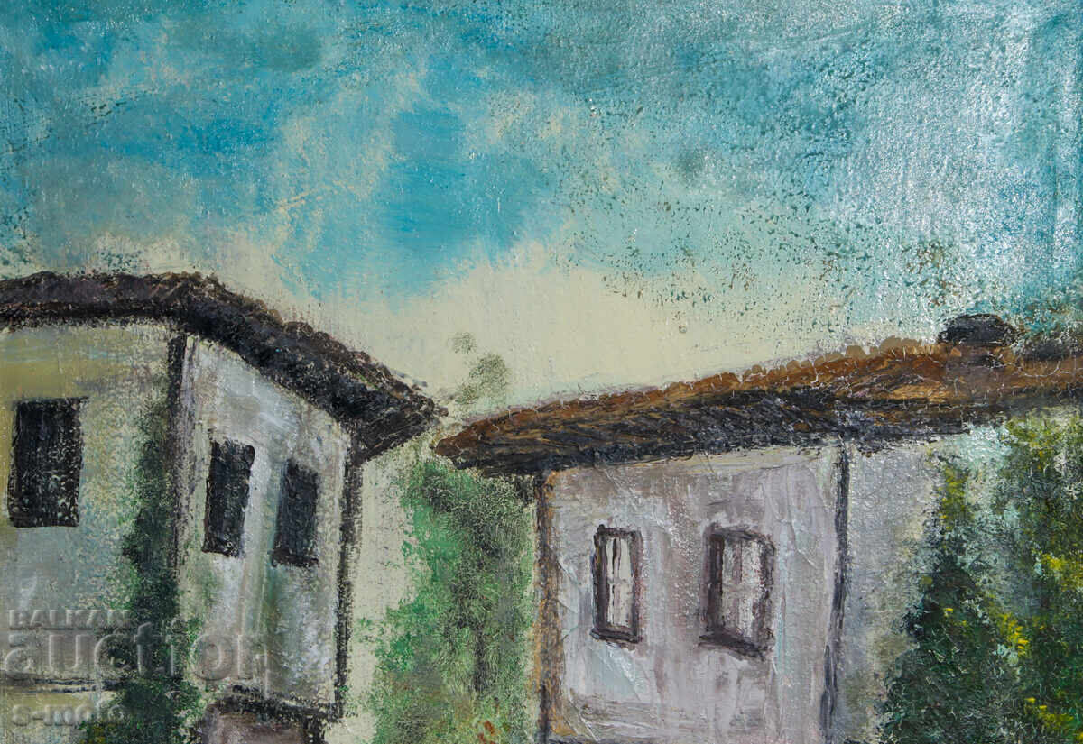 Δημοπρασία Παλιός ελαιογραφία αγροτικό τοπίο