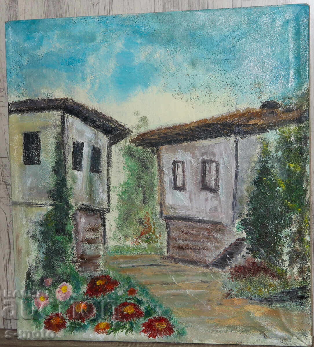 Παλιός ελαιογραφία αγροτικό τοπίο - 5