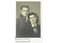 OLD MILITARY PHOTO WITH HIS WIFE E655