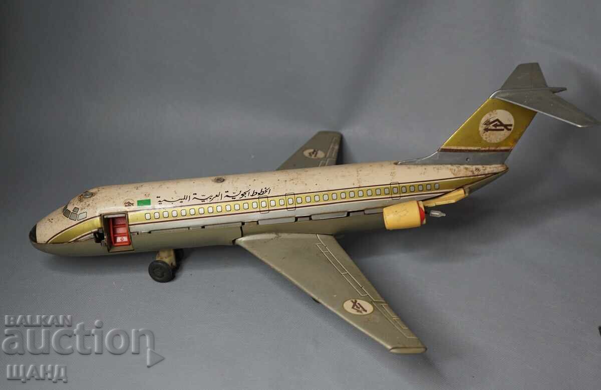 Δημοπρασία ΛΙΒΥΚΗ ΑΕΡΟΠΟΡΙΚΗ ΓΡΑΜΜΗ Παλιό Ιαπωνικό μεταλλικό παιχνίδι μοντέλο αεροπλάνου