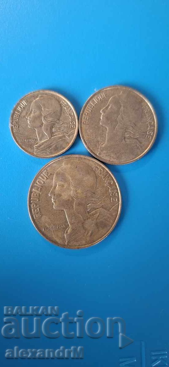 France 5, 10, 20 centimes Fifth Republic with price 1.00 BGN | € 0.51 France 5, 10, 20 centimes Fifth Republic with price 1.00 BGN | € 0.51