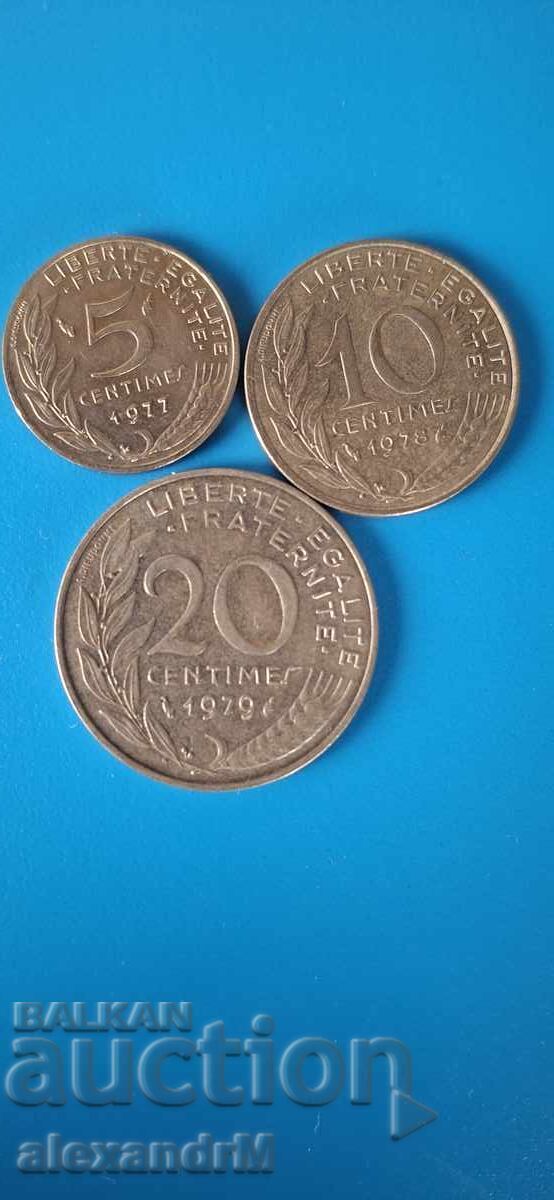 Γαλλία 5, 10, 20 λεπτά Πέμπτη Δημοκρατία