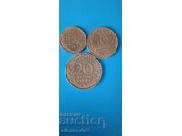 Franța 5, 10, 20 centime Republica a V-a